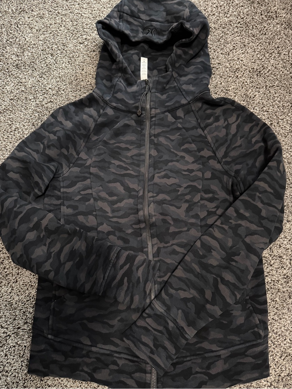 lululemon athletica Black & Charcoal Camo Full-Zip Hoodie